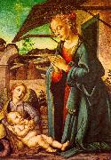 BOTTICINI, Francesco The Madonna Adoring the Child Jesus USA oil painting artist